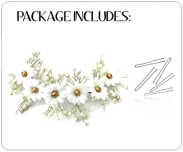 White_Artificial_Round_Shape_Flowers_With_Pearls_Bridal_Hair_Vein_Accessories_For_Women