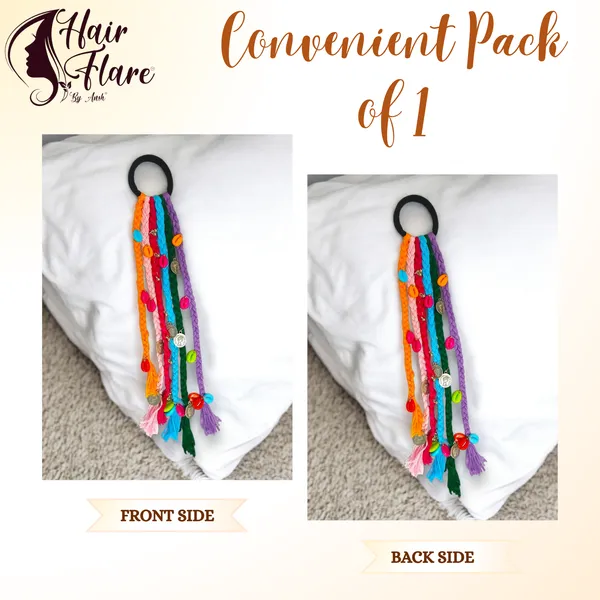 Handmade_Multicolor_Braided_Hair_Tie_with_Shells_&_Charms_|_Boho_Hair_Accessory_|_Navratri_Festival_Hair_Ornament_|_Ethnic_Jewelry