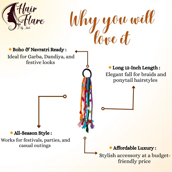 Handmade_Multicolor_Braided_Hair_Tie_with_Shells_&_Charms_|_Boho_Hair_Accessory_|_Navratri_Festival_Hair_Ornament_|_Ethnic_Jewelry
