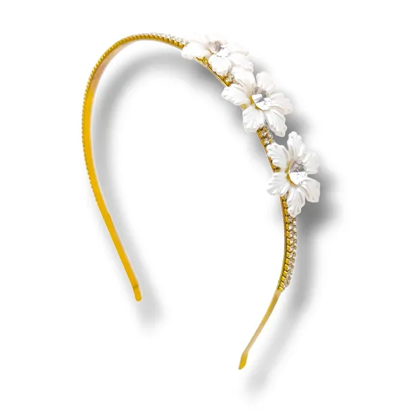 Gold_&_White_Pearl_And_Flowers_Headband_With_Woven_Crystal_Chain_Work_Hair_Band_For_Women_(14_X_8_X_1_Cm)