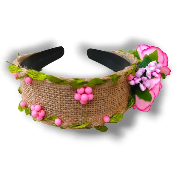 Baby_Pink_Delicately_Crafted_Artificial_Leaves_Covered_With_Jute_Cloth_Headband_For_Women_(14_X_8_X_1_Cm)