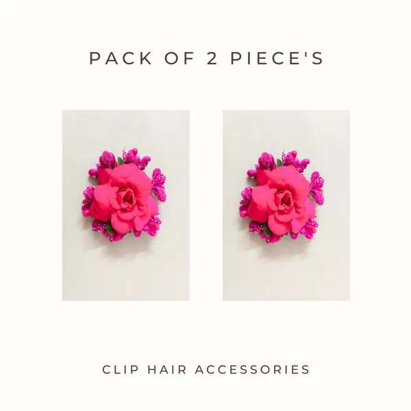 Dark_Pink_Rose_And_Pollen_Floral_Charming_Flowers_Design_Hairpin_For_Women_&_Girls_(14_X_8_X_1_Cm)