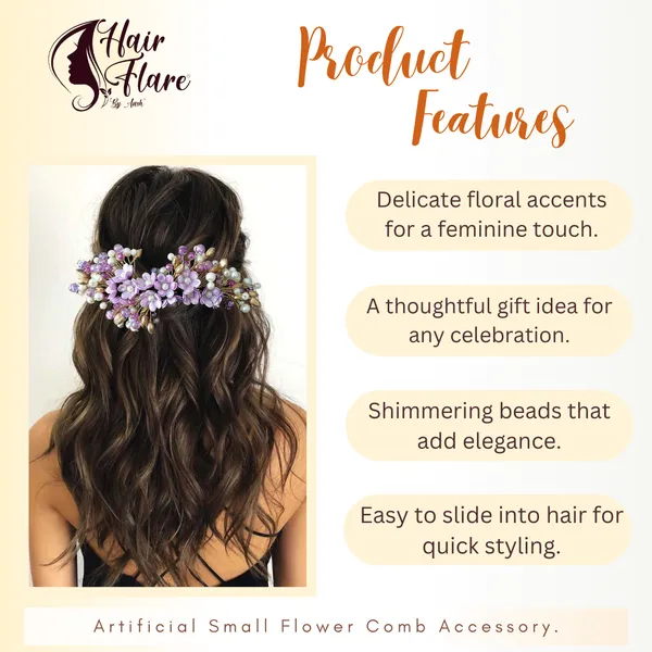 Purple_Artificial_Small_Flower_Comb_Slide_With_Beads_&_Pearls_Bridal_Hairpin_Accessories_For_Women_&_Girls