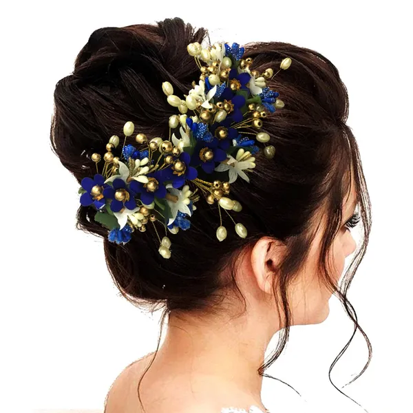 Blue_Artificial_Floral_Hair_Vein_For_Women_&_Girls