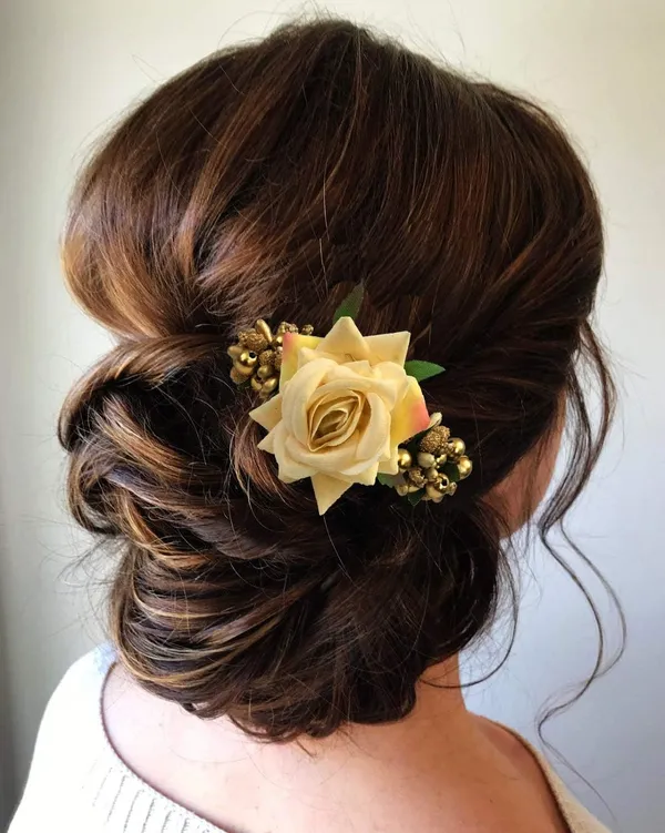 Peach_Rose_Comb_Slide_Hair_Pin_For_Women_&_Girls