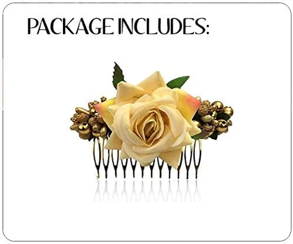 Peach_Rose_Comb_Slide_Hair_Pin_For_Women_&_Girls