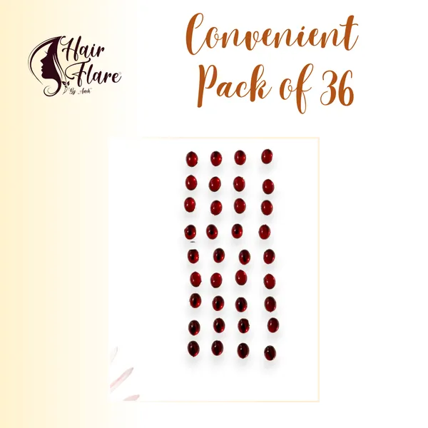 Maroon_Shimmering_Oval_Stick_On_Hair_Stickers_(36_Pieces)_(16_X_14_X_10_Cm)