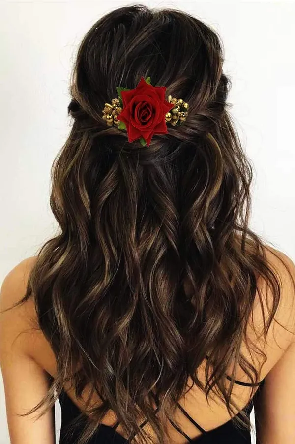 Red_Rose_Comb_Slide_Hair_Pin_For_Women_&_Girls