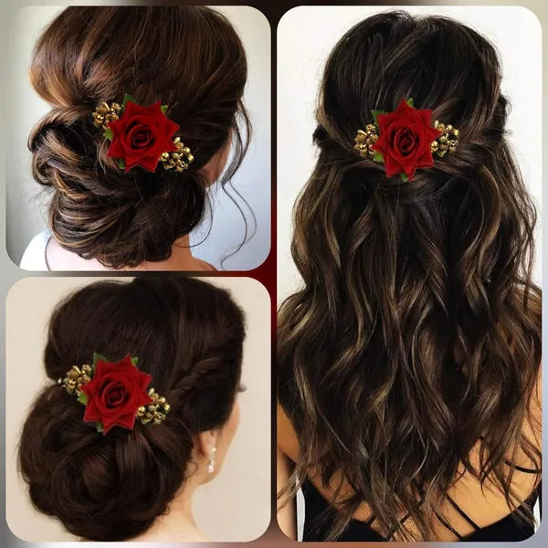 Red_Rose_Comb_Slide_Hair_Pin_For_Women_&_Girls