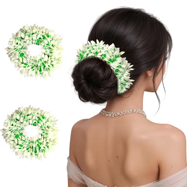Pack_of_2_Green_Scented_Mogra_Gajra_Hair_Accessories_For_Women