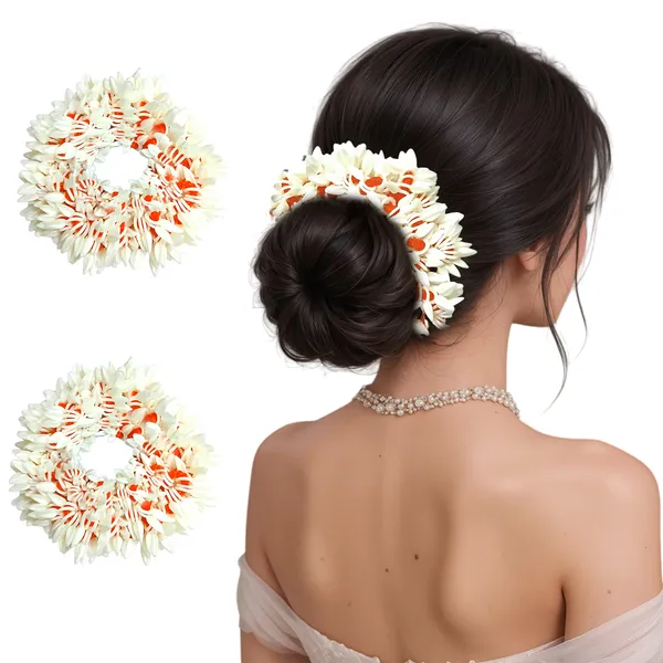 Pack_of_2_Orange_Scented_Mogra_Gajra_Hair_Accessories_For_Women
