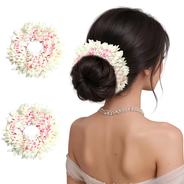 Pack_of_2_Pink_Scented_Mogra_Gajra_Hair_Accessories_For_Women