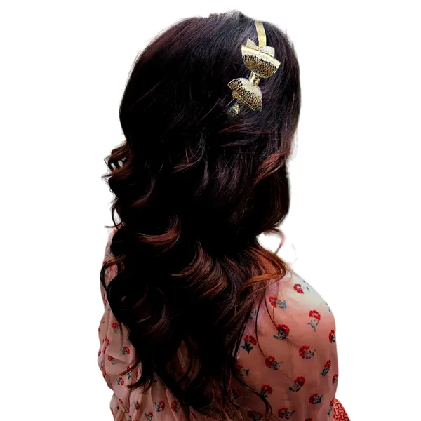Playful_Sophistication:_Golden_Rexine_Bow_Hair_Band.