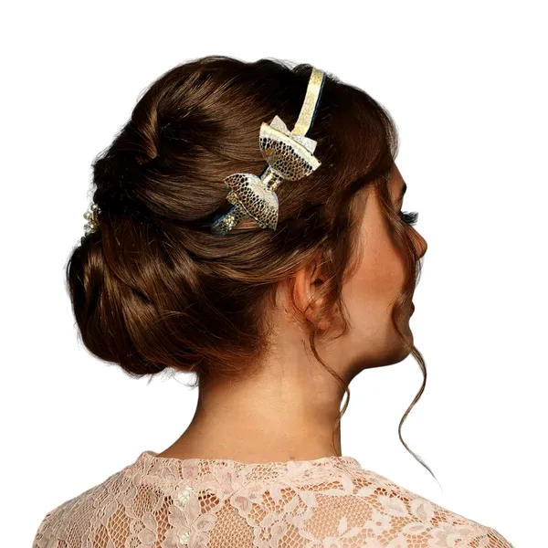Playful_Sophistication:_Golden_Rexine_Bow_Hair_Band.