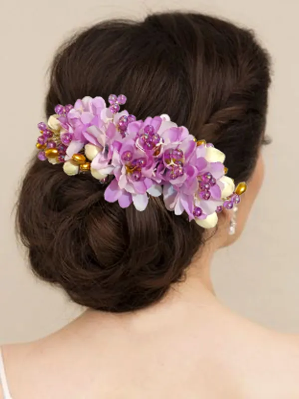 Purple_Artificial_Beautiful_Flower_Comb_Slide_|_Bridal_Hair_Barrette_Ties,_Hairpins_For_Women_&_Girls