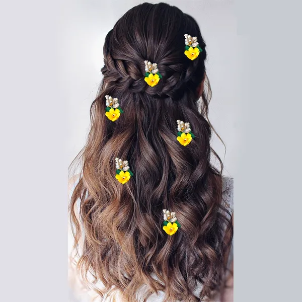 Pack_of_6_Peach_Flower_And_Pearl_Rounded_Hair_Pin_For__And_Women