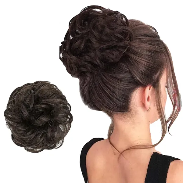 HAIR_SCRUNCHIE_Brown_Hair_Extension_With_Elastic_Rubber_Band_For_Women_&_Girls_(17.8_X_10.2_X_5.1_Cm)