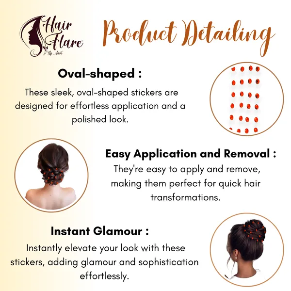 Orange_Shimmering_Oval_Stick_On_Hair_Stickers_(36_Pieces)_(16_X_14_X_10_Cm)