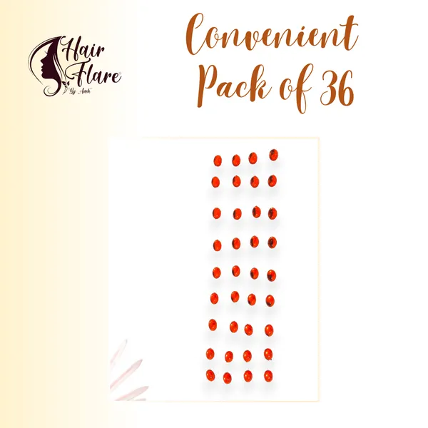 Orange_Shimmering_Oval_Stick_On_Hair_Stickers_(36_Pieces)_(16_X_14_X_10_Cm)