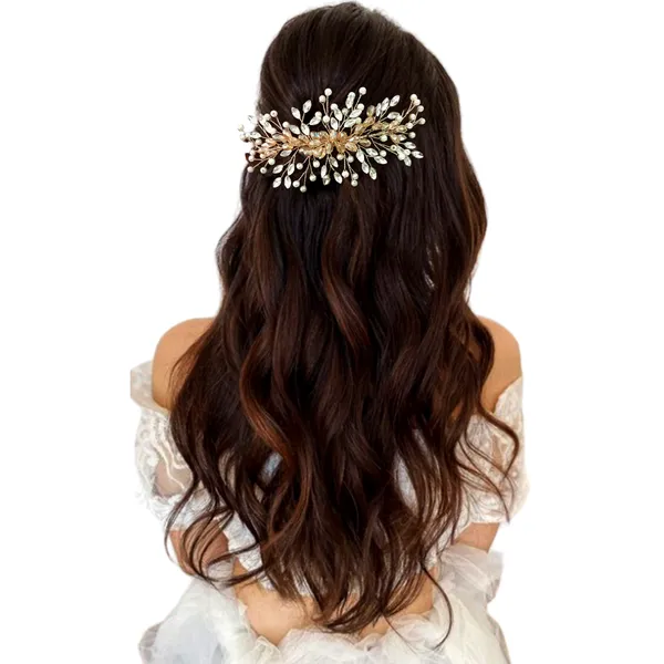 Golden_Artificial_Floral_Bridal_Brooch_&_Hair_Vein_(16_X_14_X_10_Cm)