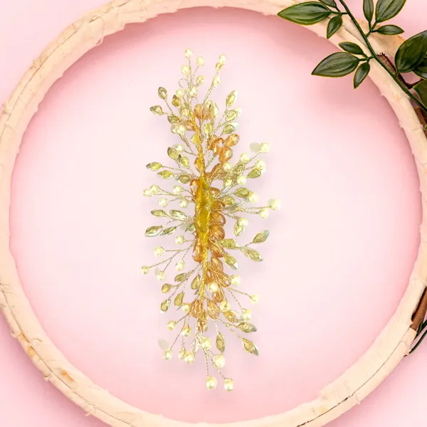 Golden_Artificial_Floral_Bridal_Brooch_&_Hair_Vein_(16_X_14_X_10_Cm)