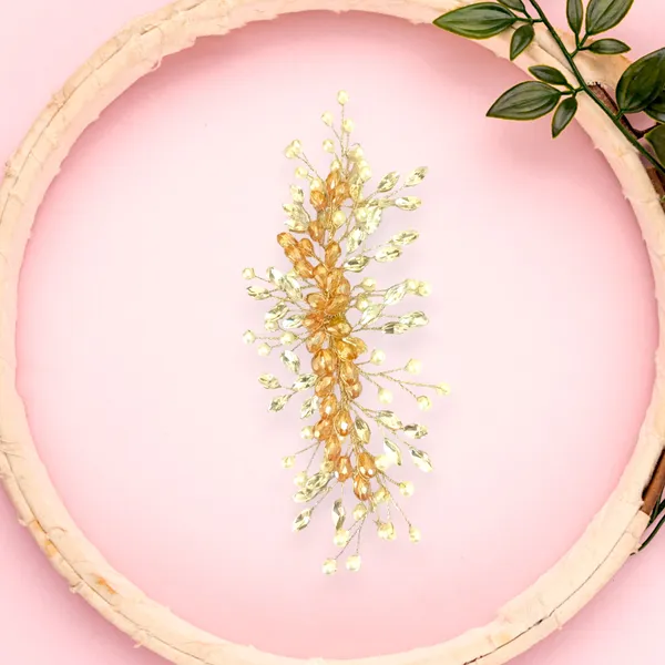 Golden_Artificial_Floral_Bridal_Brooch_&_Hair_Vein_(16_X_14_X_10_Cm)