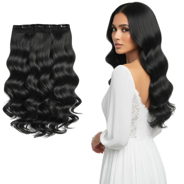 Wavy_Clip-in_Hair_Extension_for_Women_–_Adds_Instant_Volume_&_Length_–_Natural_Look,_Soft_Texture,_Lightweight_&_Reusable_Design