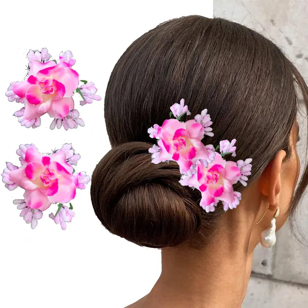 Baby_Pink_Rose_And_Pollen_Floral_Charming_Flowers_Design_Hairpin_For_Women_&_Girls_(14_X_8_X_1_Cm)