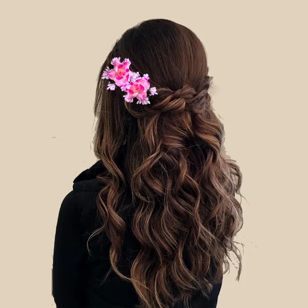 Baby_Pink_Rose_And_Pollen_Floral_Charming_Flowers_Design_Hairpin_For_Women_&_Girls_(14_X_8_X_1_Cm)