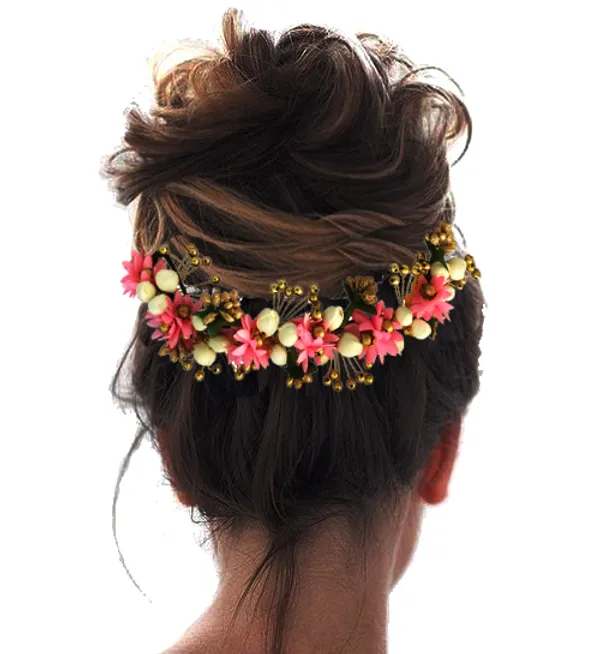 Baby_Pink_Artificial_Flowers_Hair_Accessories_For_Women