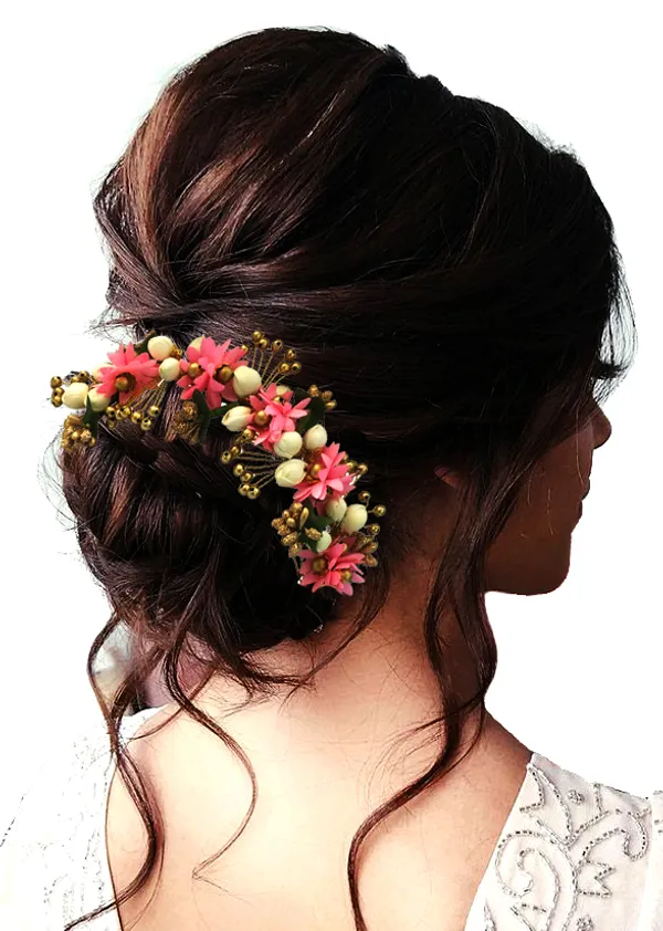 Baby_Pink_Artificial_Flowers_Hair_Accessories_For_Women