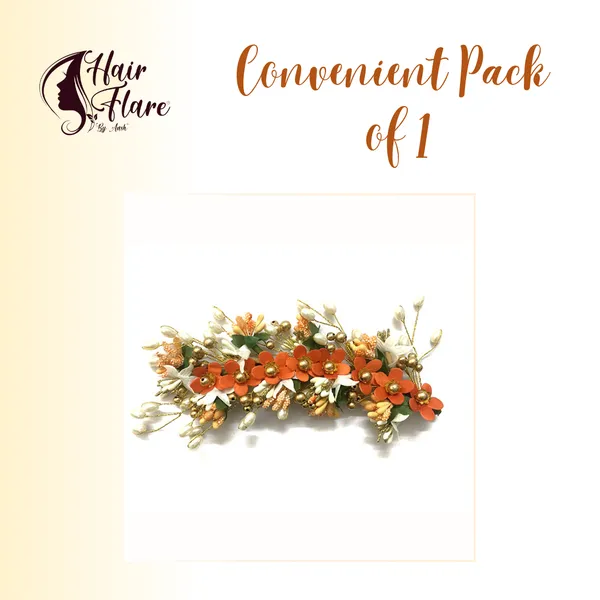 Orange_Artificial_Floral_Hair_Vein_For_Women_&_Girls