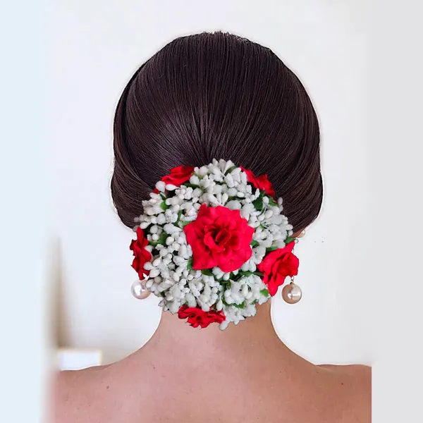 Red_Artificial_Exquisite_Mogra_Flower_Judabun_With_White_Buds_Design_Hairpin_Accessories_For_Women_&_Girls_(14_X_8_X_1_Cm)