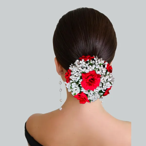 Red_Artificial_Exquisite_Mogra_Flower_Judabun_With_White_Buds_Design_Hairpin_Accessories_For_Women_&_Girls_(14_X_8_X_1_Cm)