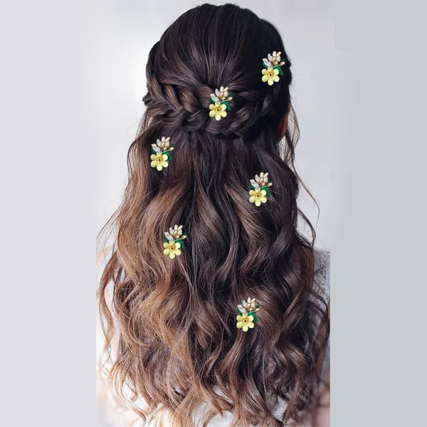 Pack_of_6_Golden_Flower_And_Pearl_Rounded_Hair_Pin_For__And_Women