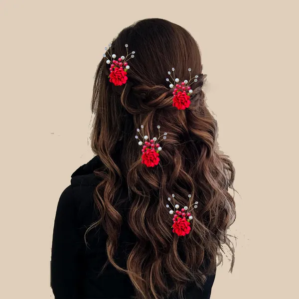Red_Artificial_Rose_Flower_And_Pearl_Hair_Pin_Accessories_For_Women_&_Girls_(Set_Of_4)_(14_X_8_X_1_Cm)