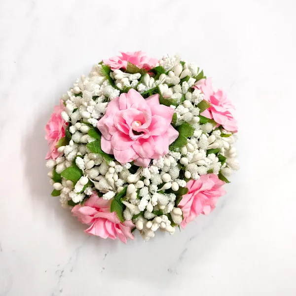 Baby_Pink_Artificial_Exquisite_Mogra_Flower_Judabun_With_White_Buds_Design_Hairpin_Accessories_For_Women_&_Girls_(14_X_8_X_1_Cm)