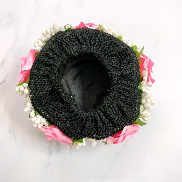 Baby_Pink_Artificial_Exquisite_Mogra_Flower_Judabun_With_White_Buds_Design_Hairpin_Accessories_For_Women_&_Girls_(14_X_8_X_1_Cm)
