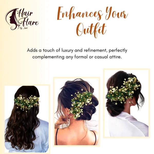 Green_Artificial_Floral_Hair_Vein_For_Women_&_Girls