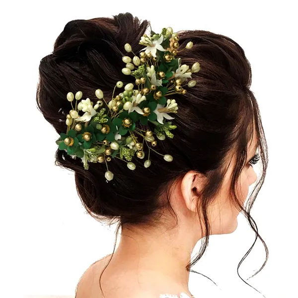 Green_Artificial_Floral_Hair_Vein_For_Women_&_Girls