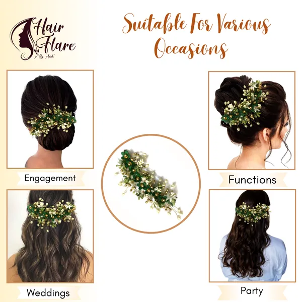 Green_Artificial_Floral_Hair_Vein_For_Women_&_Girls