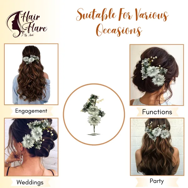 Silver_Artificial_Flower_With_Pearls_Hair_Pin_For_Women_&_Girls