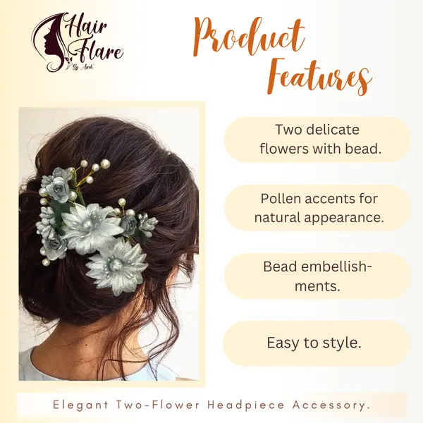 Silver_Artificial_Flower_With_Pearls_Hair_Pin_For_Women_&_Girls
