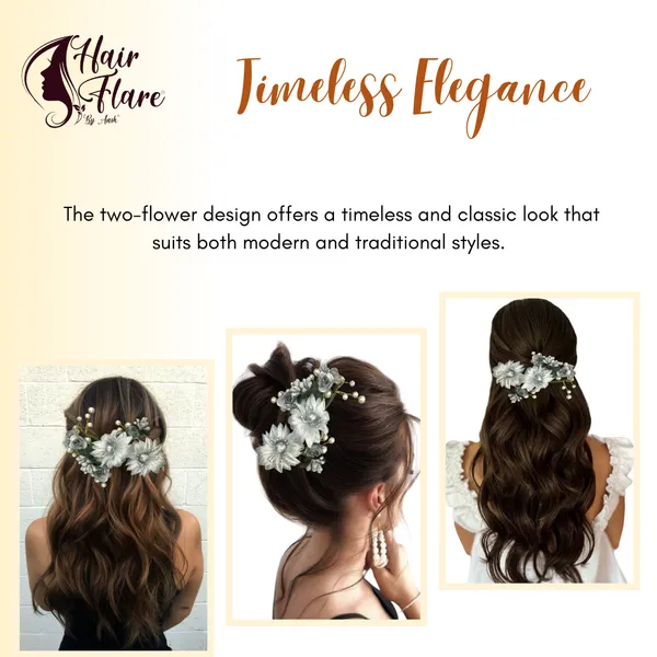 Silver_Artificial_Flower_With_Pearls_Hair_Pin_For_Women_&_Girls