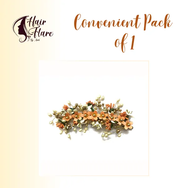 Peach_Artificial_Floral_Hair_Vein_For_Women_&_Girls