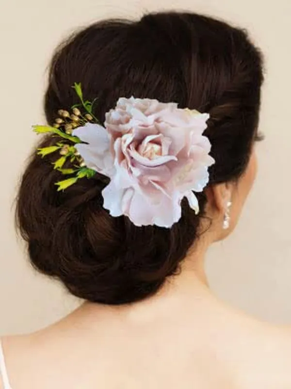 Onion_Pink_Floral_Comb_Slide_Hairpin_For_Women_(14_X_8_X_1_Cm)
