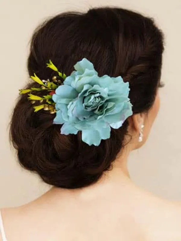 Rama_Green_Floral_Comb_Slide_Hairpin_For_Women_(14_X_8_X_1_Cm)