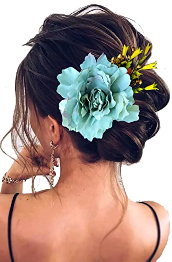 Rama_Green_Floral_Comb_Slide_Hairpin_For_Women_(14_X_8_X_1_Cm)