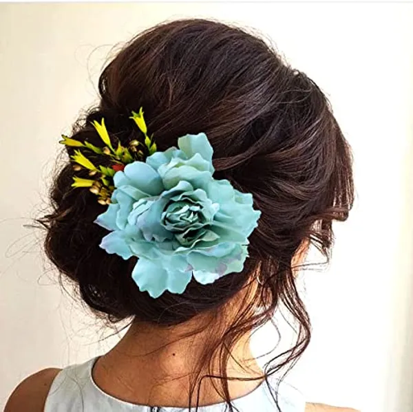 Rama_Green_Floral_Comb_Slide_Hairpin_For_Women_(14_X_8_X_1_Cm)