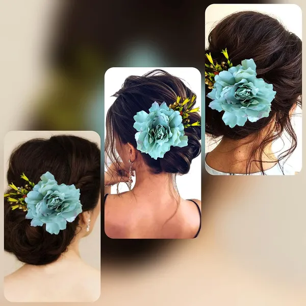 Rama_Green_Floral_Comb_Slide_Hairpin_For_Women_(14_X_8_X_1_Cm)